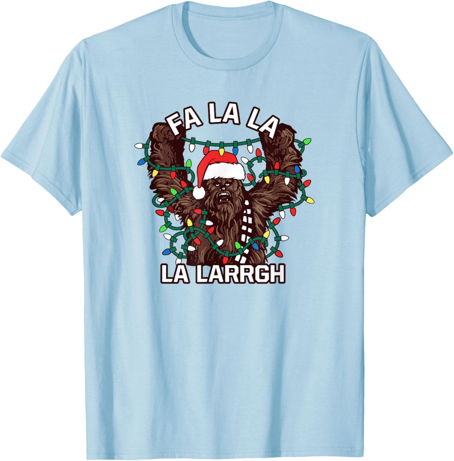 Star Wars Christmas Lights Chewbacca Life Day T-Shirt - T-Shirt | Light Blue