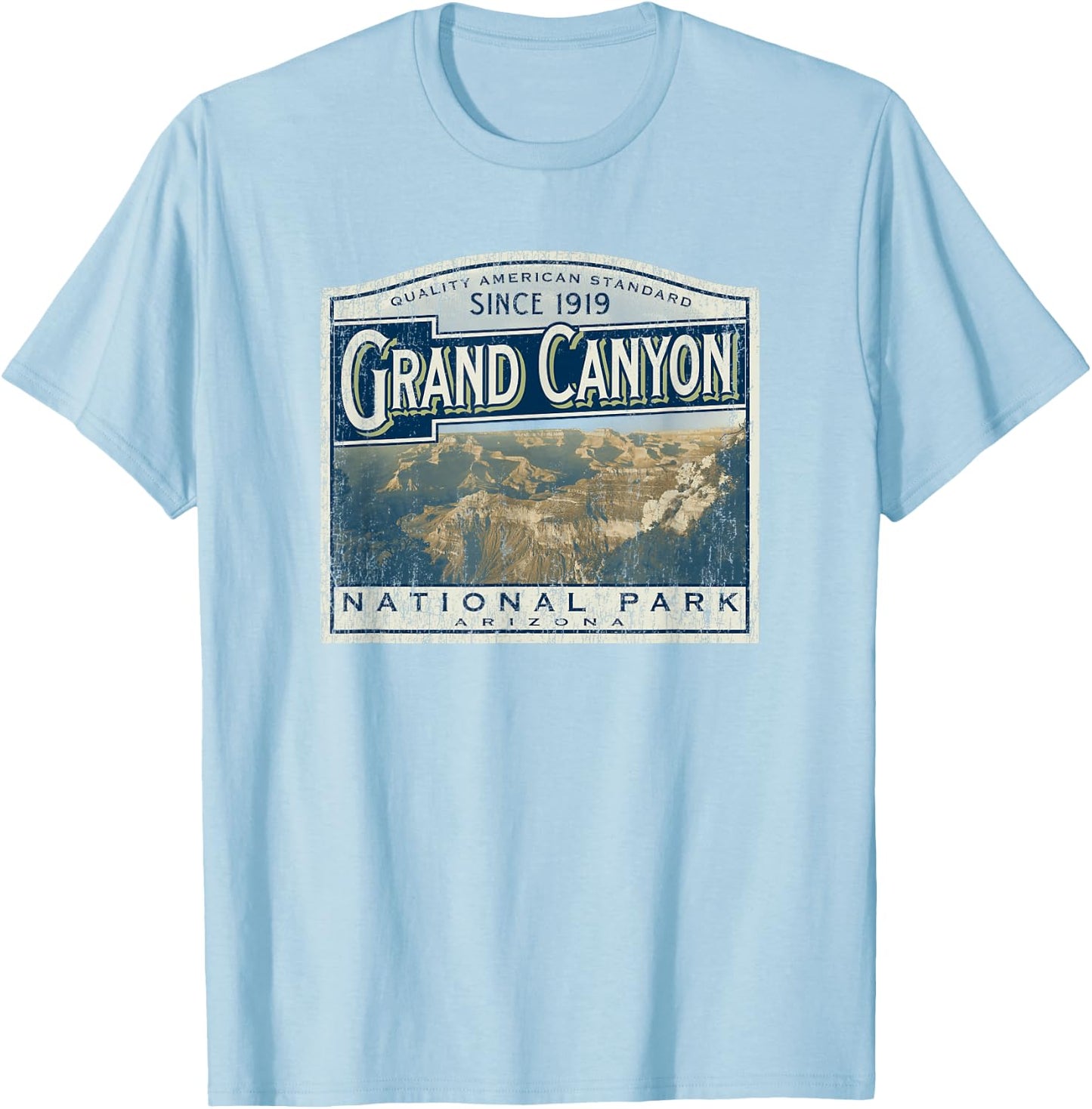 Grand Canyon National Park Retro T-Shirt - T-Shirt | Light Blue