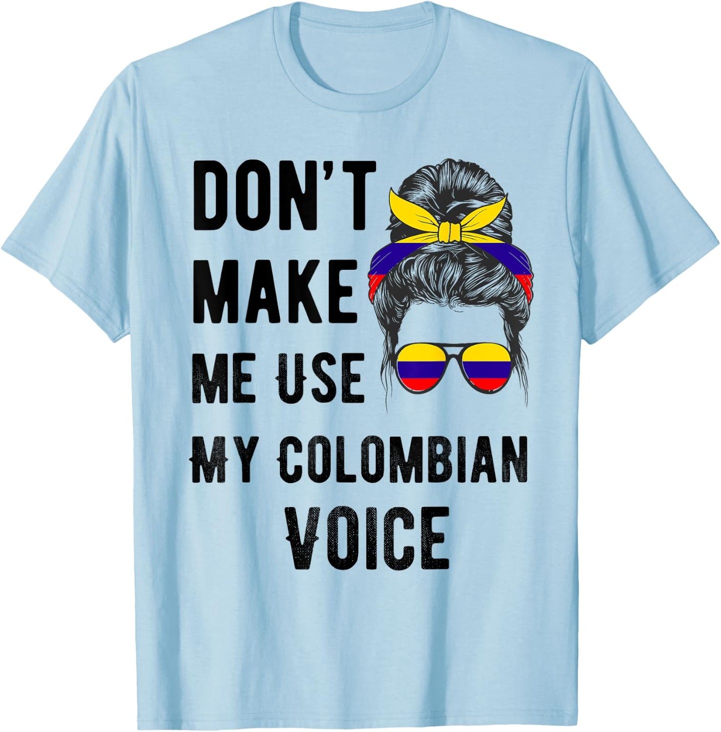 Proud Colombian Flag Camiseta DNA Colombiana Girl Women Mom T-Shirt - T-Shirt | Light Blue
