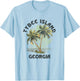 Tybee Island Georgia Palms Vintage Beach Women T-Shirt - T-Shirt | Light Blue