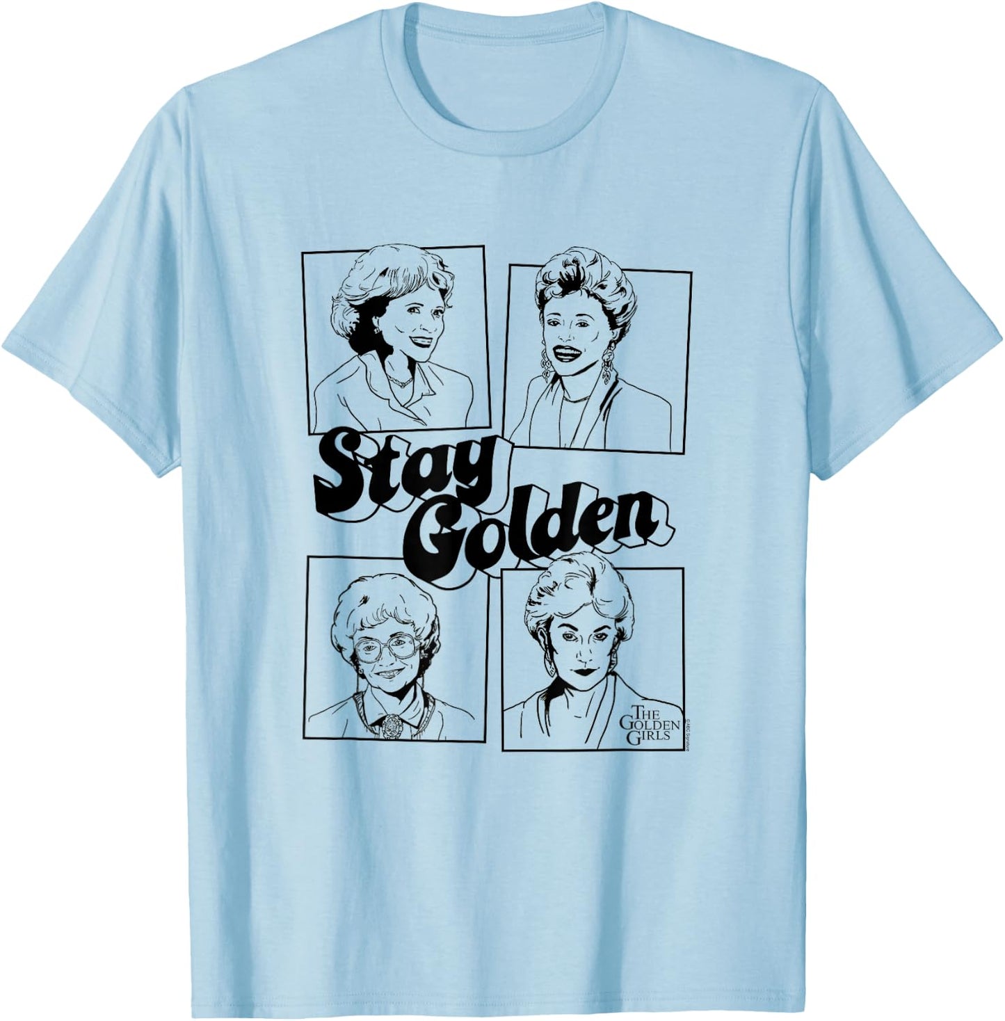 Golden Girls Stay Golden Four Block Poses Retro TV Show T-Shirt - T-Shirt | Light Blue
