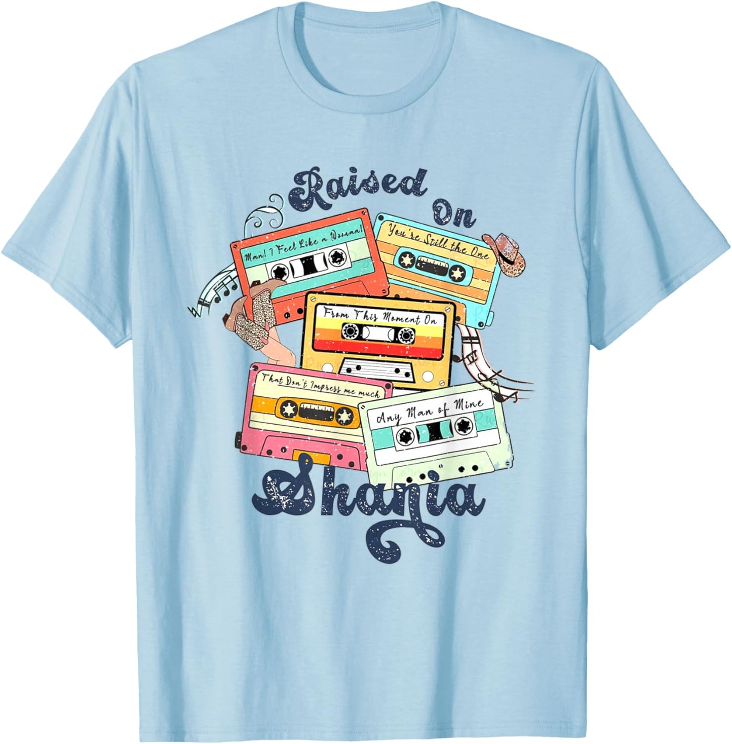 Western Shania First Name Punchy Cowboy Cowgirl Rodeo T-Shirt - T-Shirt | Light Blue
