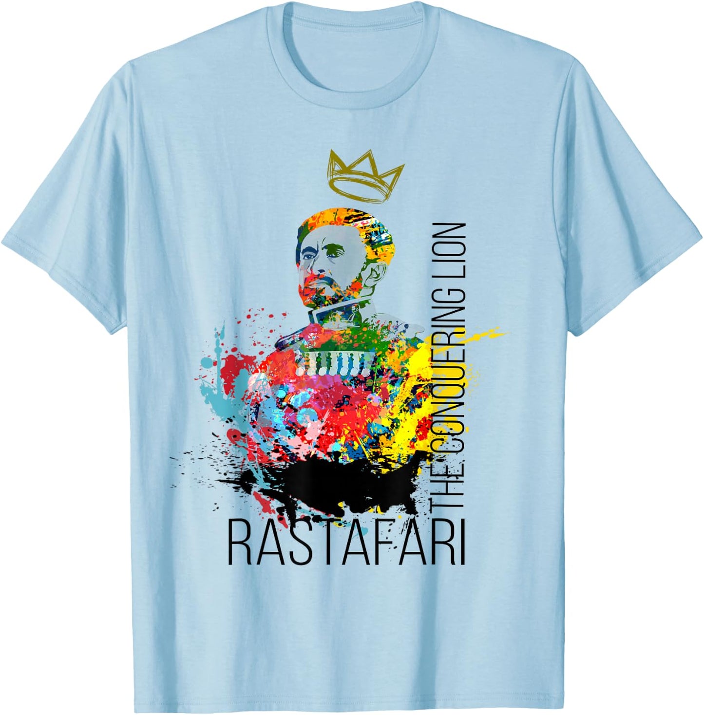 Haile Selassie Portrait T-Shirt - T-Shirt | Light Blue