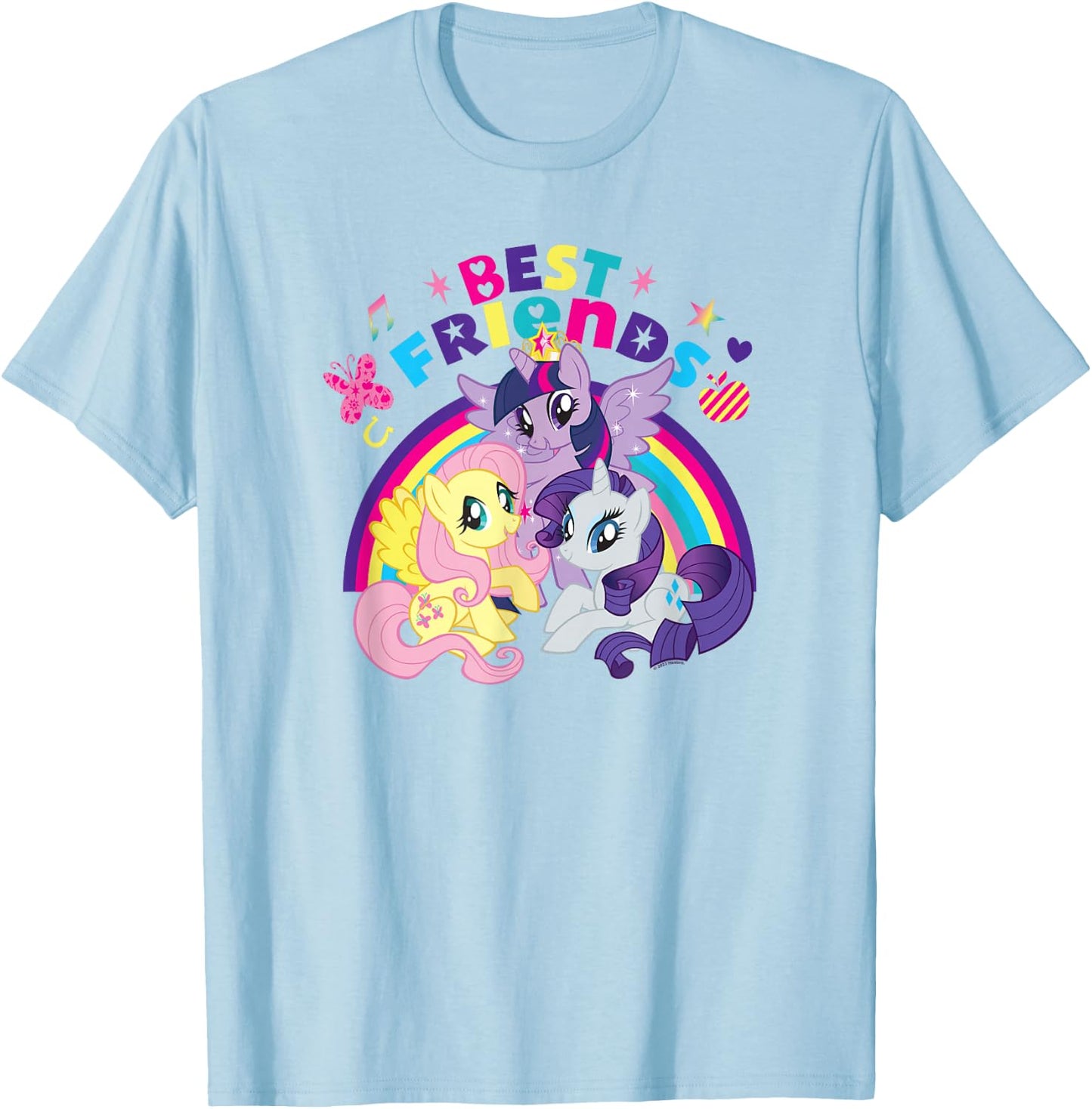 My Little Pony: Friendship Is Magic Best Friends Rainbow T-Shirt - T-Shirt | Light Blue