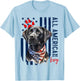 Patriotic USA Flag Black Labrador All American Boy Lab Owner T-Shirt - T-Shirt | Light Blue