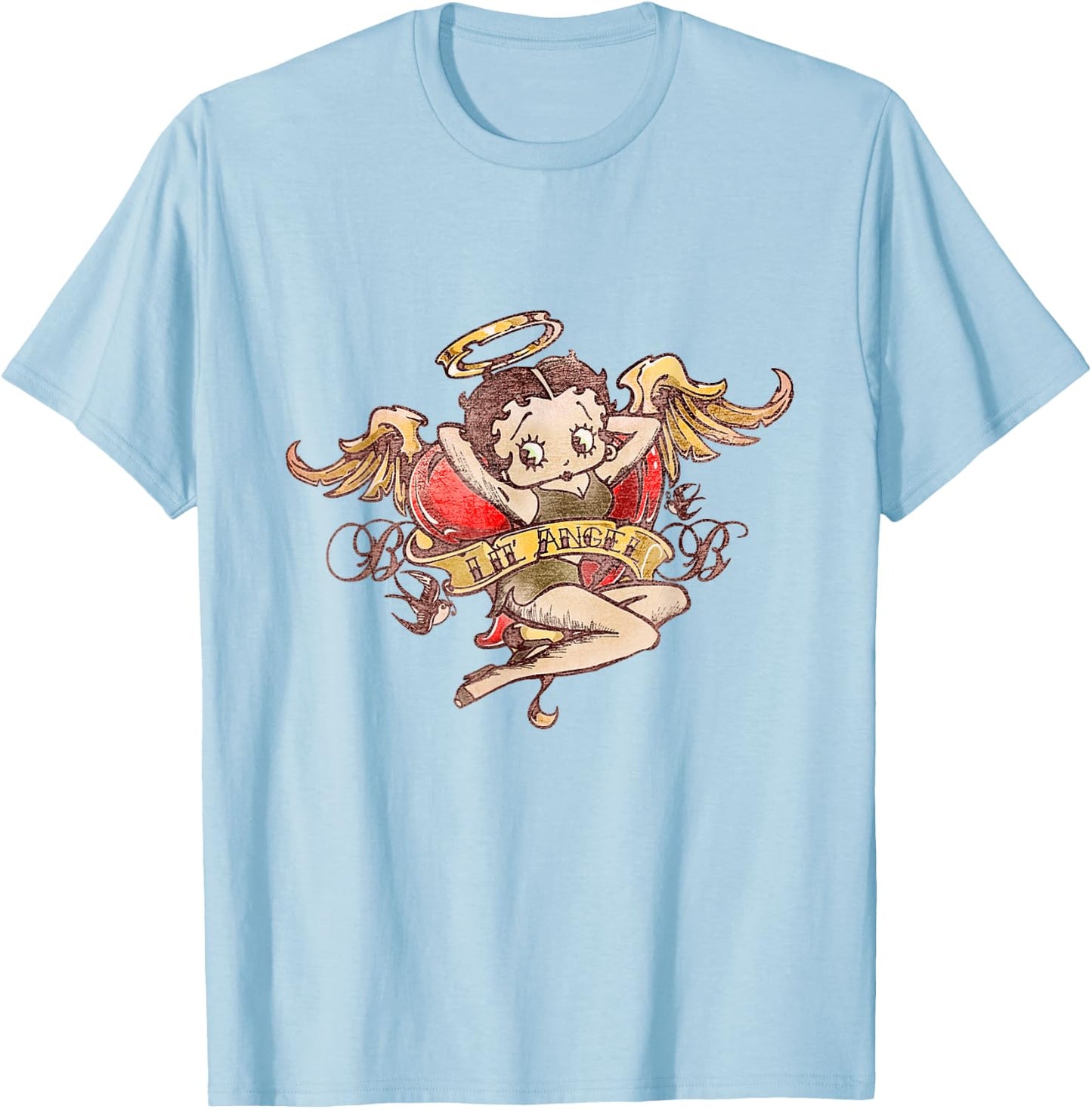 Betty Boop Lil Angel Tattoo T-Shirt - T-Shirt | Light Blue
