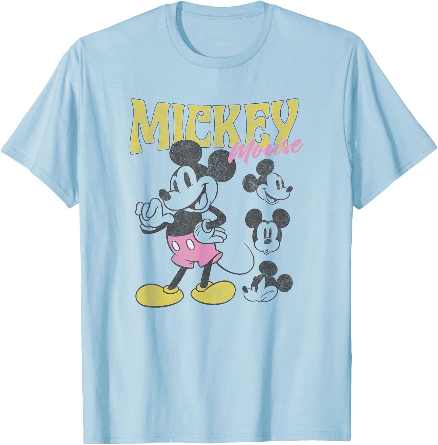 Disney Mickey Classic Mickey Poses Vintage Poster T-Shirt - T-Shirt | Light Blue