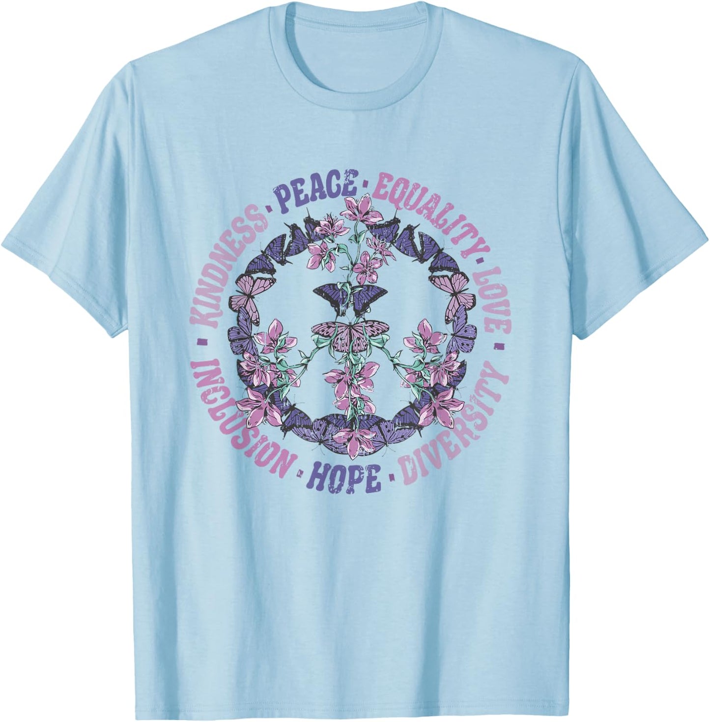 Diversity Equality Love Peace Human Rights Social Justice T-Shirt - T-Shirt | Light Blue