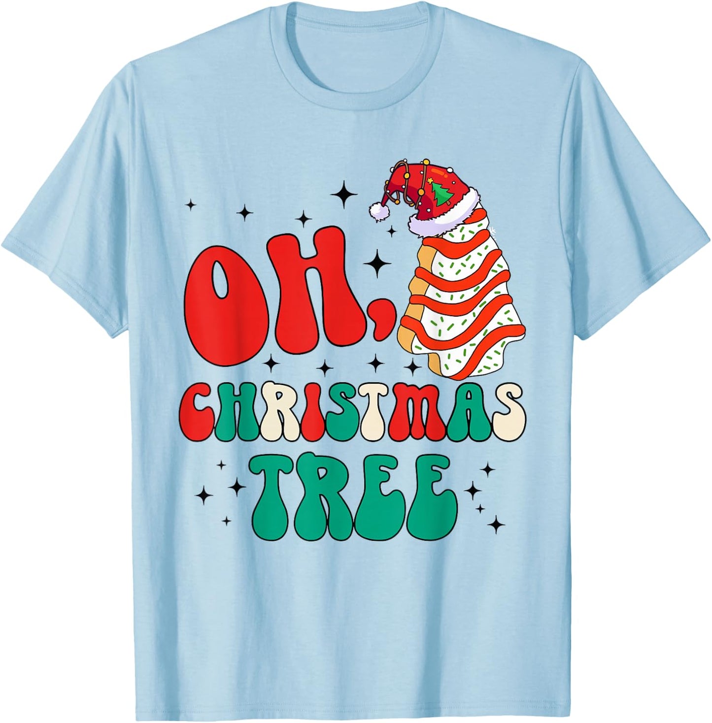 Oh Christmas Tree Cakes Debbie Becky Jen Cake Lovers Xmas T-Shirt - T-Shirt | Light Blue
