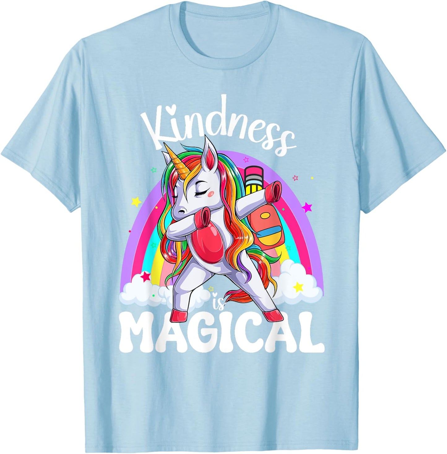 Groovy Unity Day Orange Kindness is Magical Unicorn Kids T-Shirt - T-Shirt | Light Blue