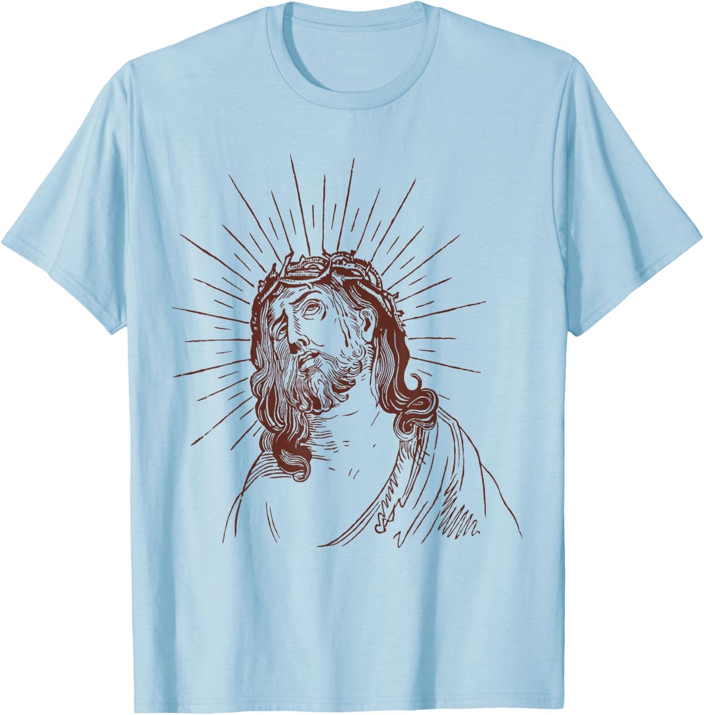 Jesus Face T-Shirt - T-Shirt | Light Blue