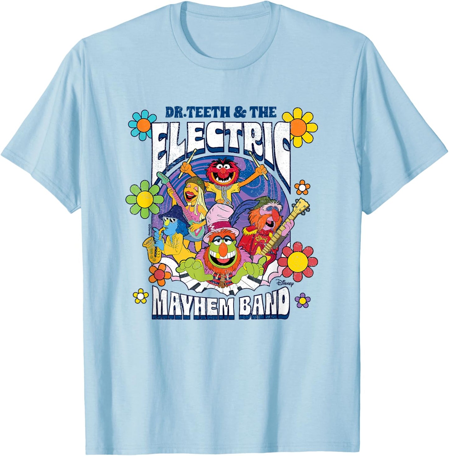 The Muppets - Dr Teeth Vintage Pyschadelic T-Shirt - T-Shirt | Light Blue