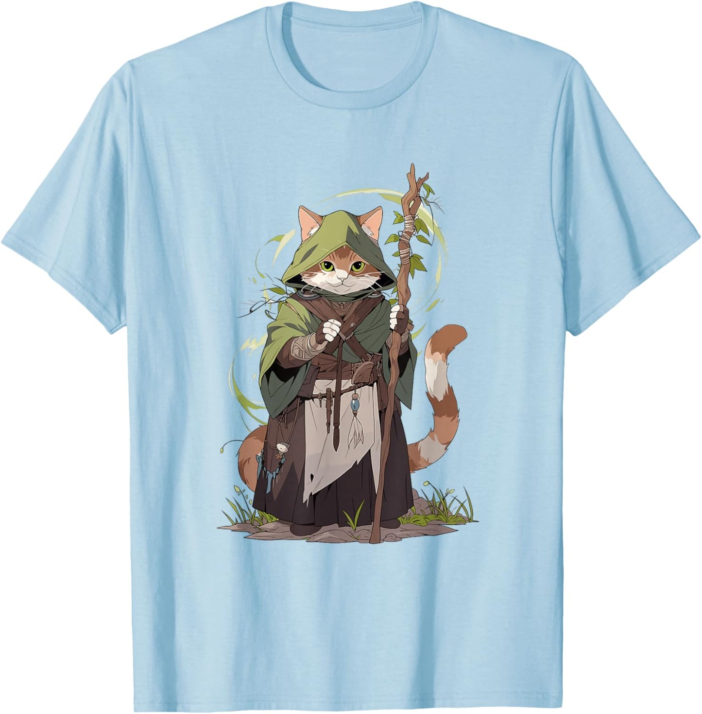 Druid Cat T-Shirt - T-Shirt | Light Blue