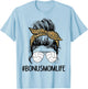 Volleyball Bonus Mom Life Messy Bun Leopard Mother’s Day T-Shirt - T-Shirt | Light Blue
