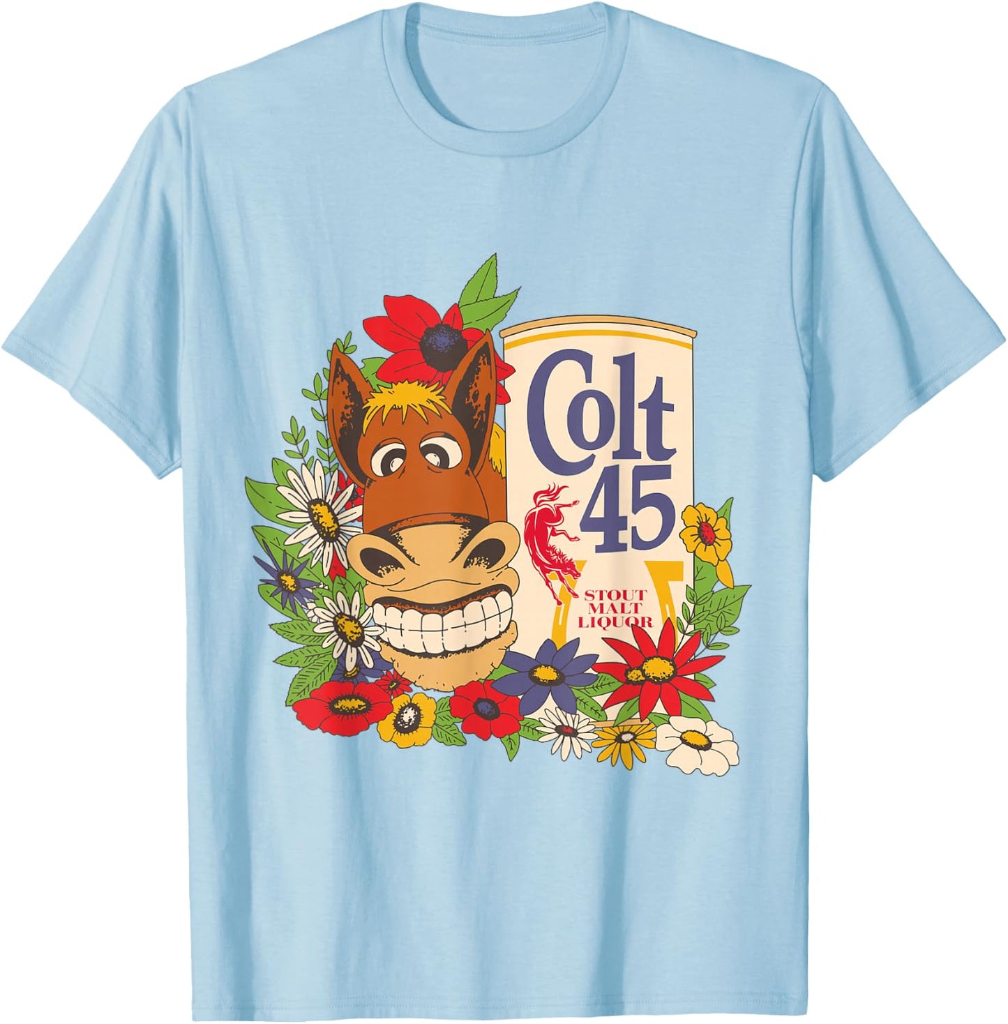 Colt 45 Classic Floral Donkey T-Shirt - T-Shirt | Light Blue