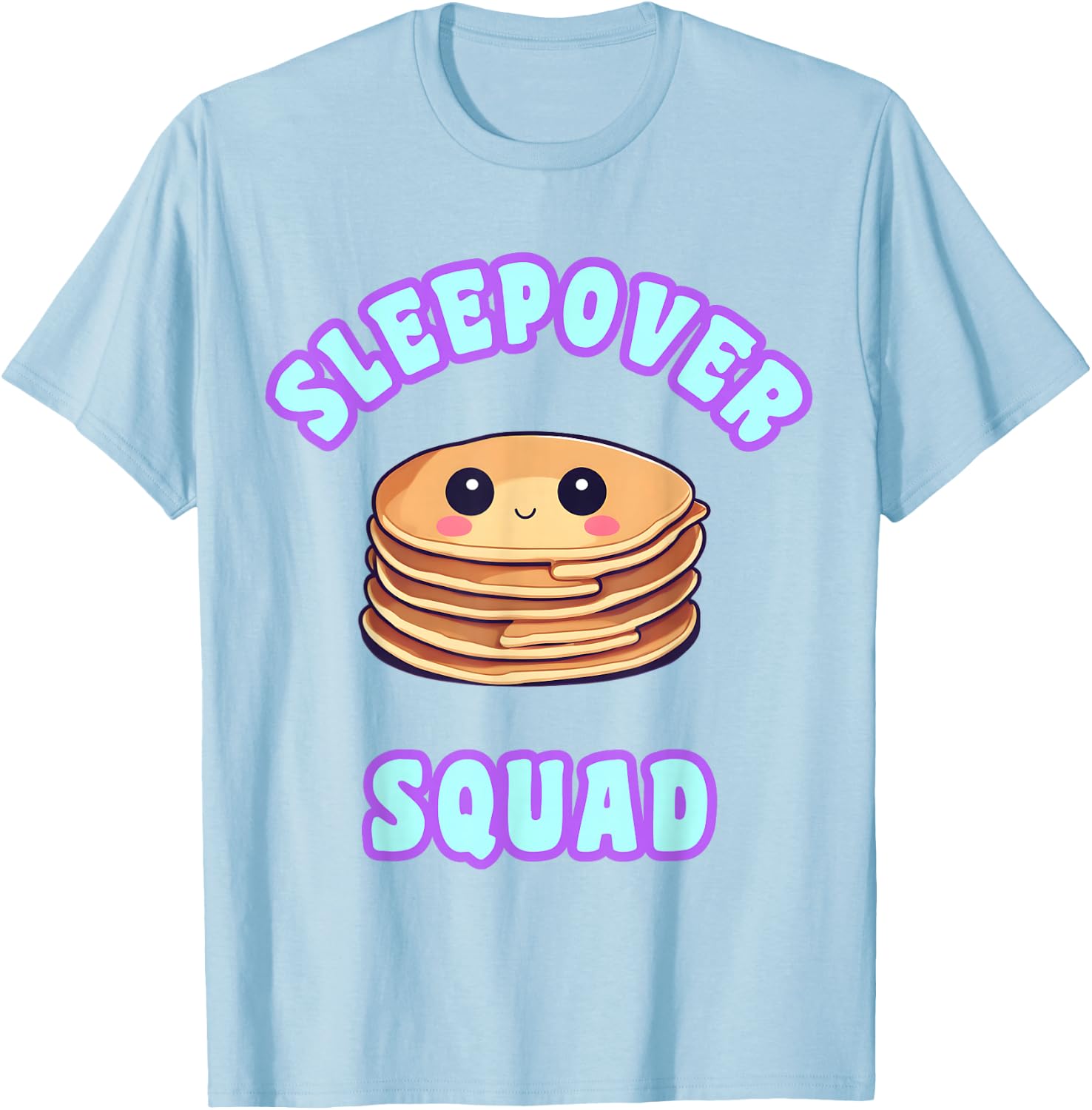 Sleepover Party Squad Kawaii Pizza Tea Slumber Kit T-Shirt - T-Shirt | Light Blue