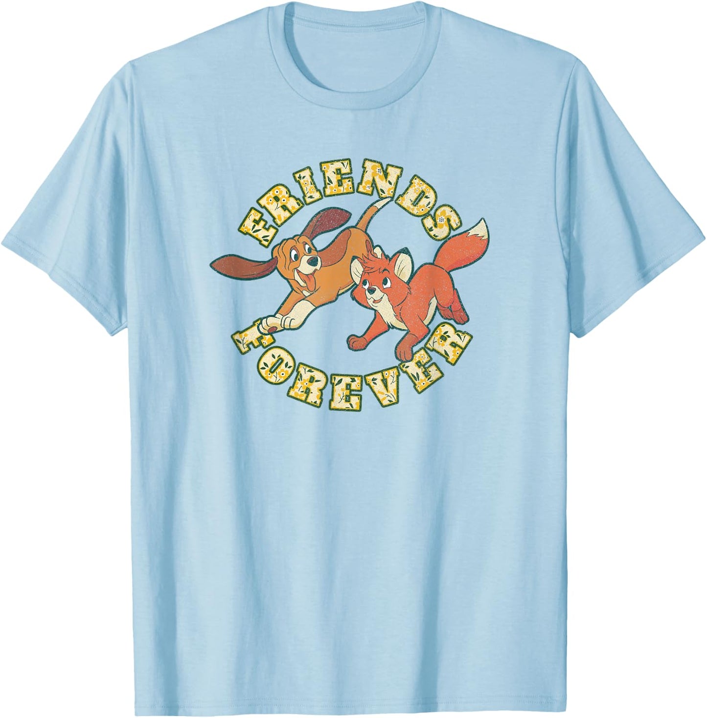 Disney The Fox and The Hound Tod and Copper Friends Forever T-Shirt - T-Shirt | Light Blue