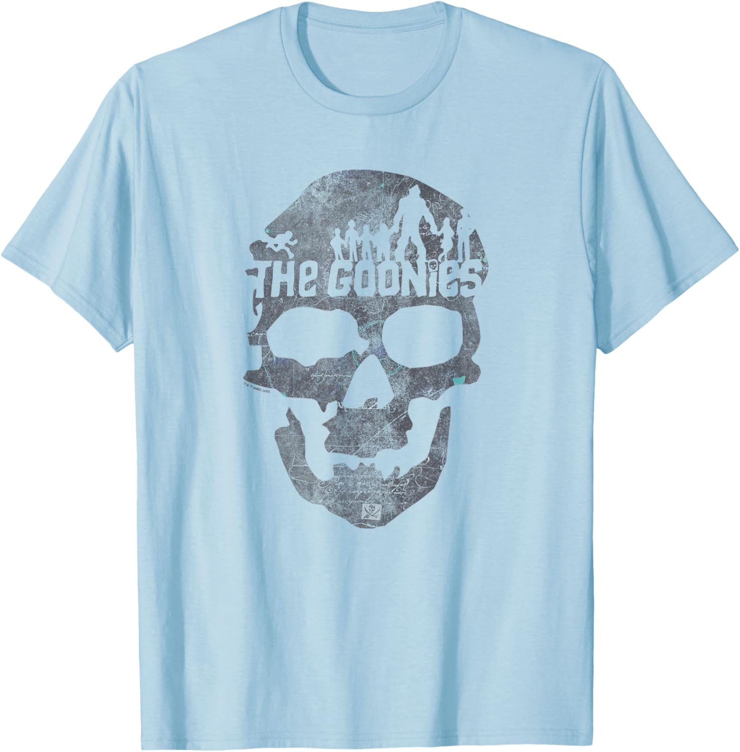 The Goonies Skull on White T-Shirt - T-Shirt | Light Blue