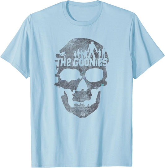 The Goonies Skull on White T-Shirt - T-Shirt | Light Blue