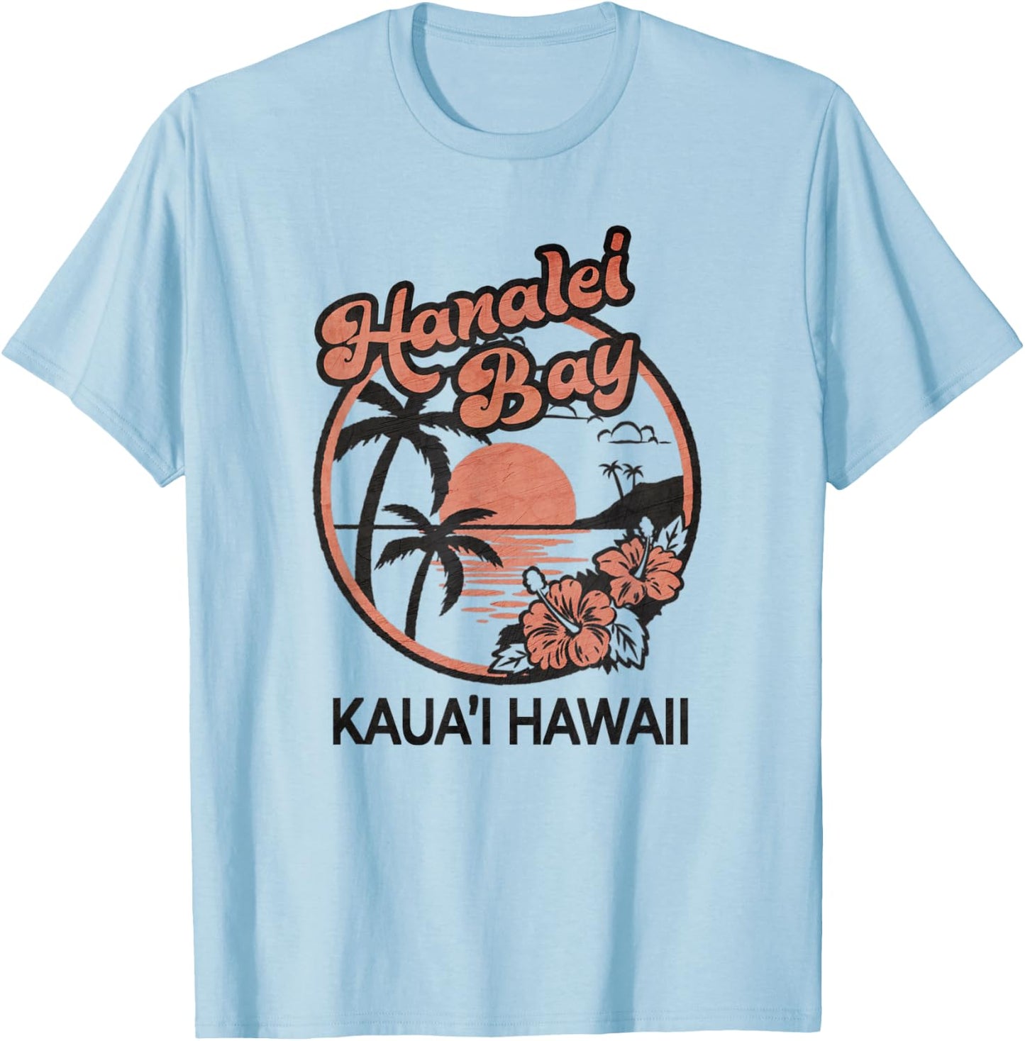 Hanalei Bay Kauai Hawaii T-Shirt - T-Shirt | Light Blue