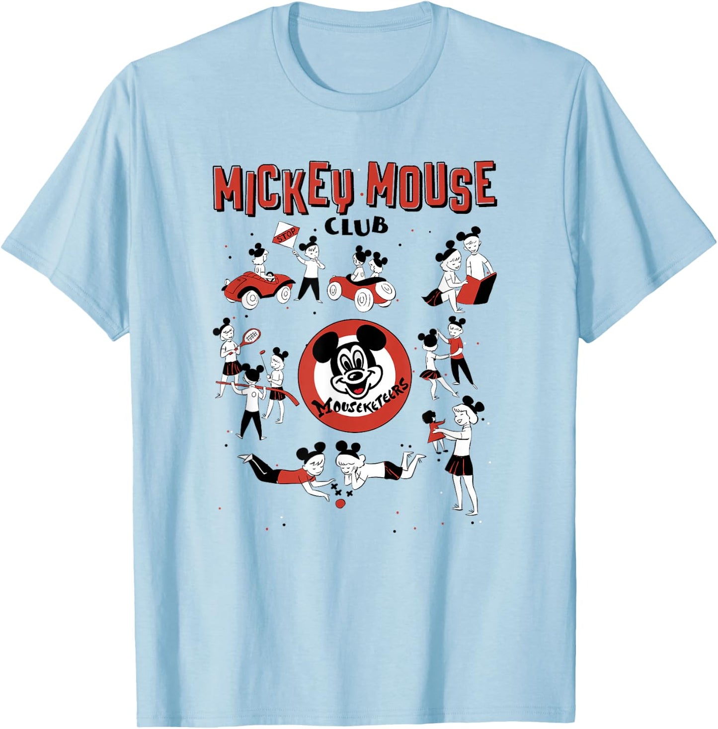 Disney Mickey and Friends Mouseketeers Mickey Mouse Icons T-Shirt - T-Shirt | Light Blue