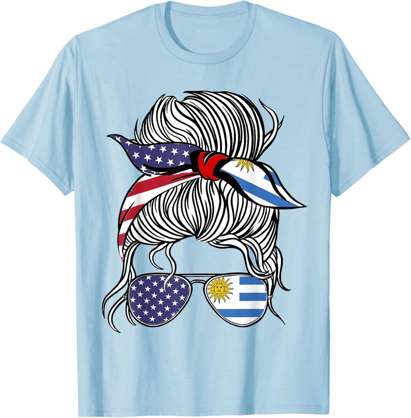 American Uruguayan Patriot Flag Women Girl Uruguay Grown T-Shirt - T-Shirt | Light Blue