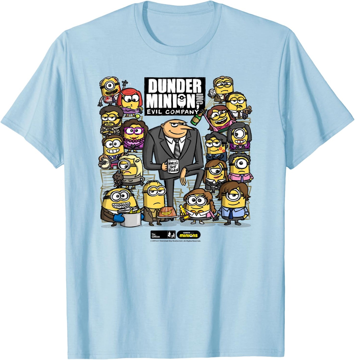 The Office X Minions Characters T-Shirt - T-Shirt | Light Blue