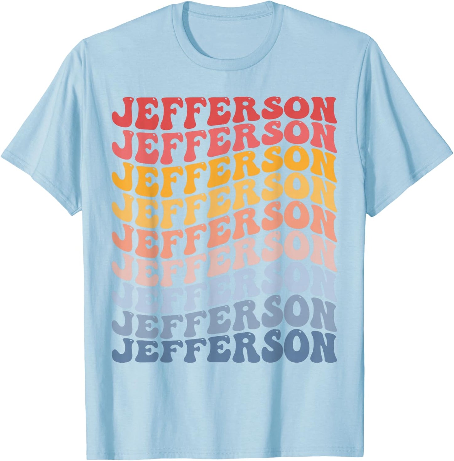 Jefferson City Groovy Retro T-Shirt - T-Shirt | Light Blue
