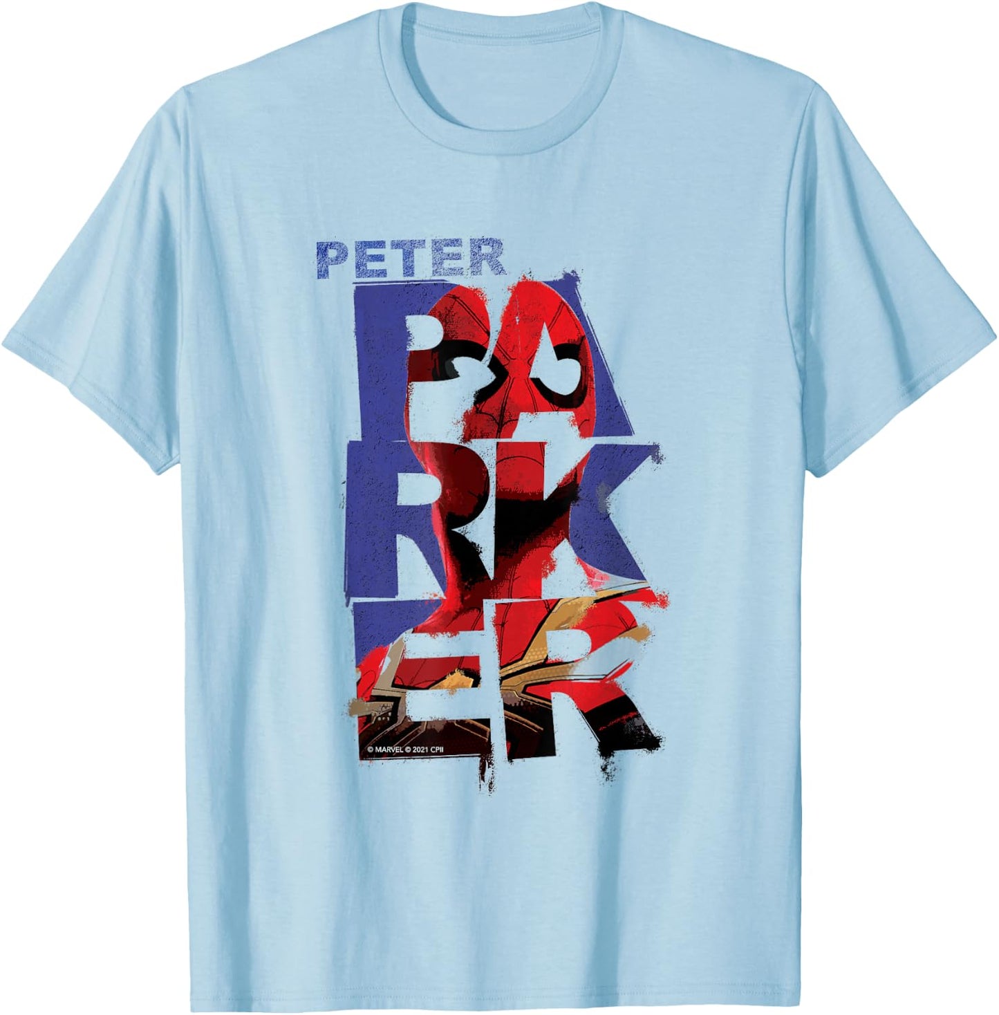 Marvel Spider-Man: No Way Home Peter Parker Letters T-Shirt - T-Shirt | Light Blue