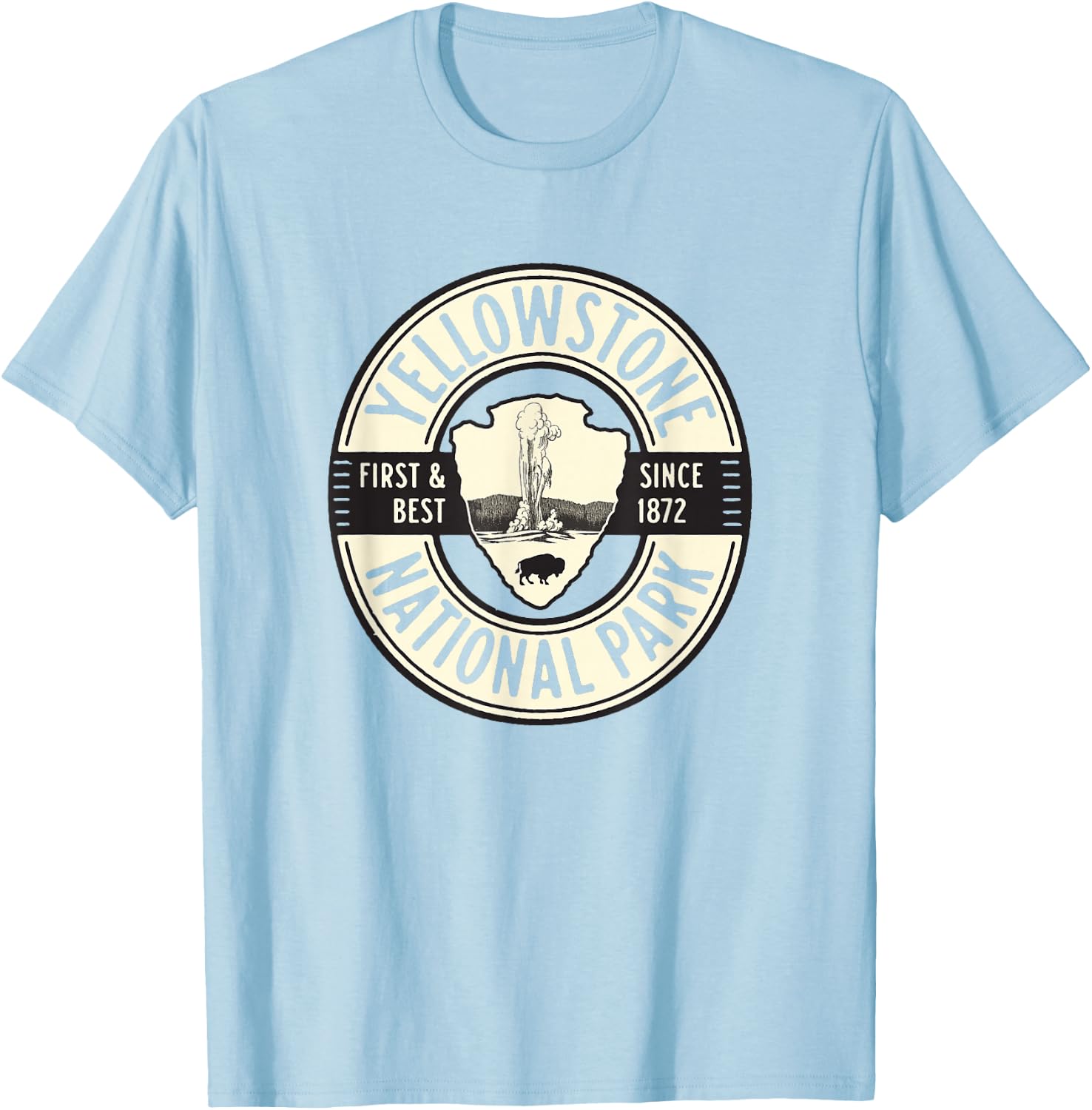 Yellowstone National Park Old Faithful Graphic T-Shirt - T-Shirt | Light Blue