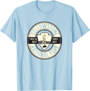 Yellowstone National Park Old Faithful Graphic T-Shirt - T-Shirt | Light Blue