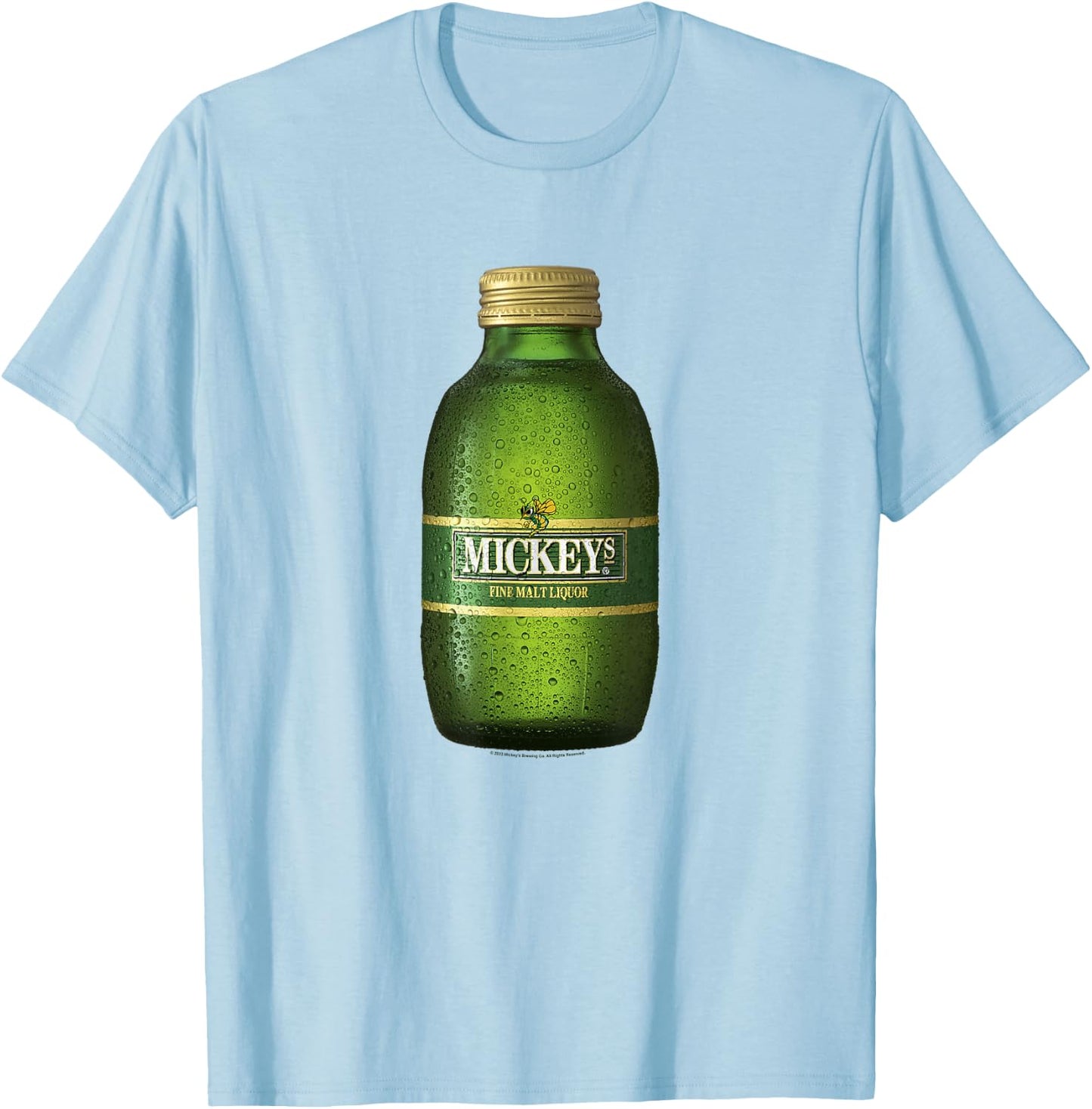 Coors Brewing Company Mickey's Fine Malt Liquor Epic Bottle T-Shirt - T-Shirt | Light Blue