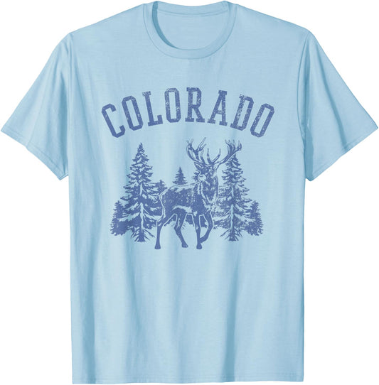 Vintage Colorado Outdoors Deer T-Shirt - T-Shirt | Light Blue