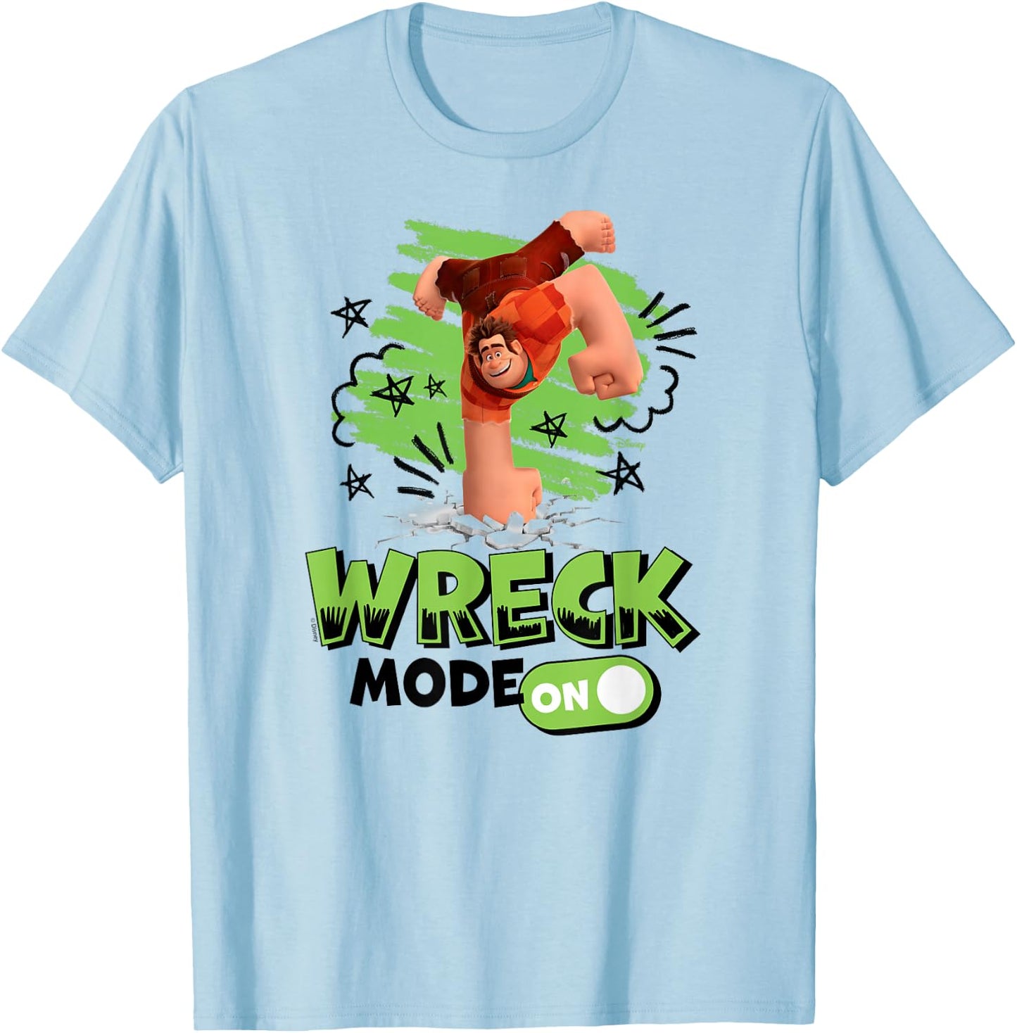 Wreck It Ralph - Wreck Mode On Punch T-Shirt - T-Shirt | Light Blue