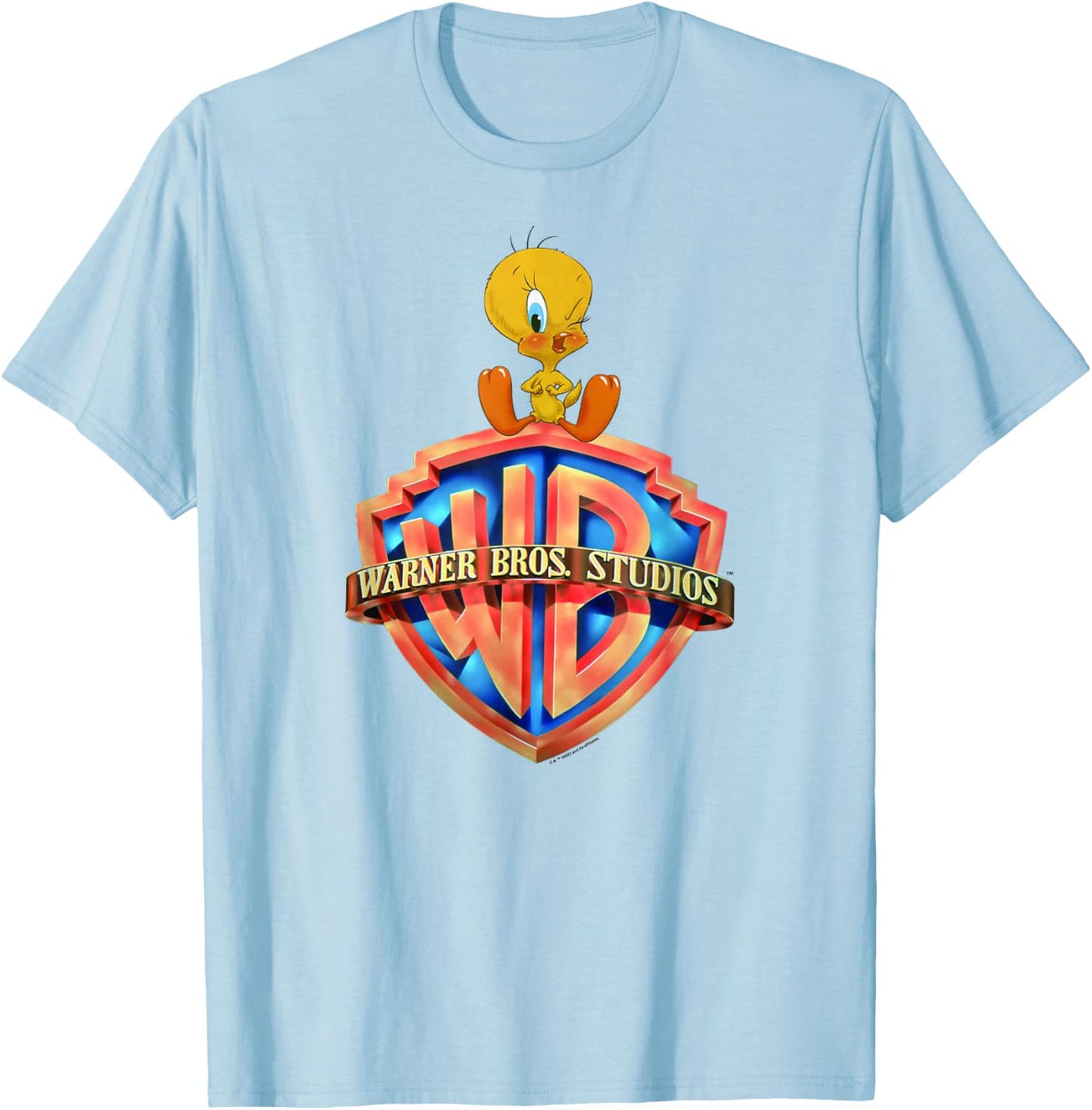 WB100 Looney Tunes Tweety Bird Classic Warner Bros. Logo T-Shirt - T-Shirt | Light Blue