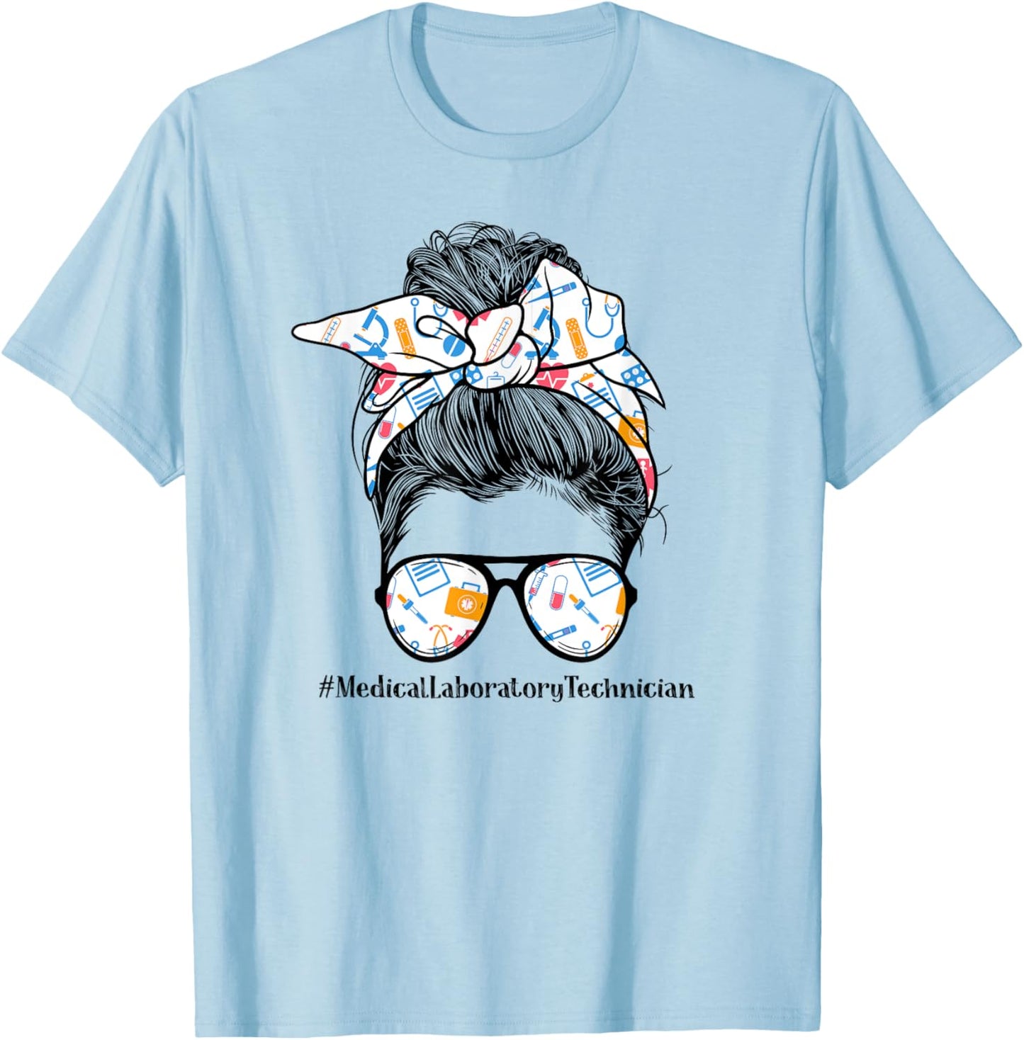 Medical Laboratory Technician Life Appreciation Day Messy T-Shirt - T-Shirt | Light Blue
