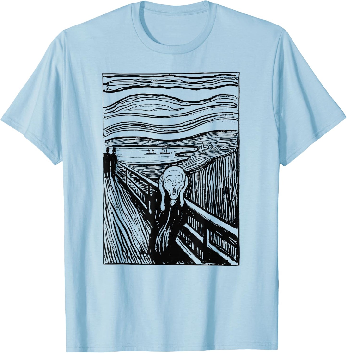 The Scream Famous Art by Munch Artist Painting Vintage T-Shirt - T-Shirt | Light Blue