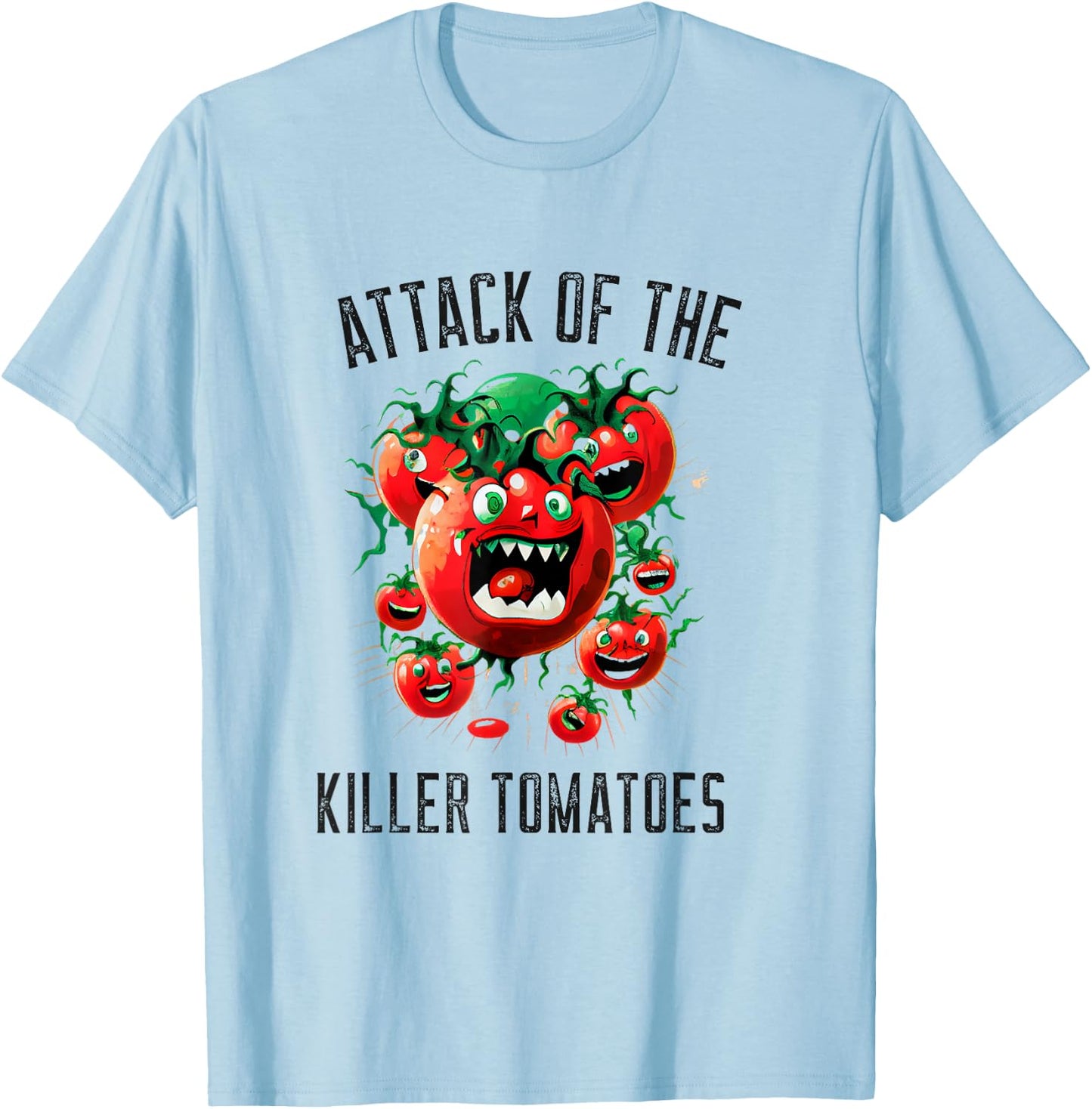 Attack of the Killer Tomatoes Vegan Vegetarian Garden T-Shirt - T-Shirt | Light Blue