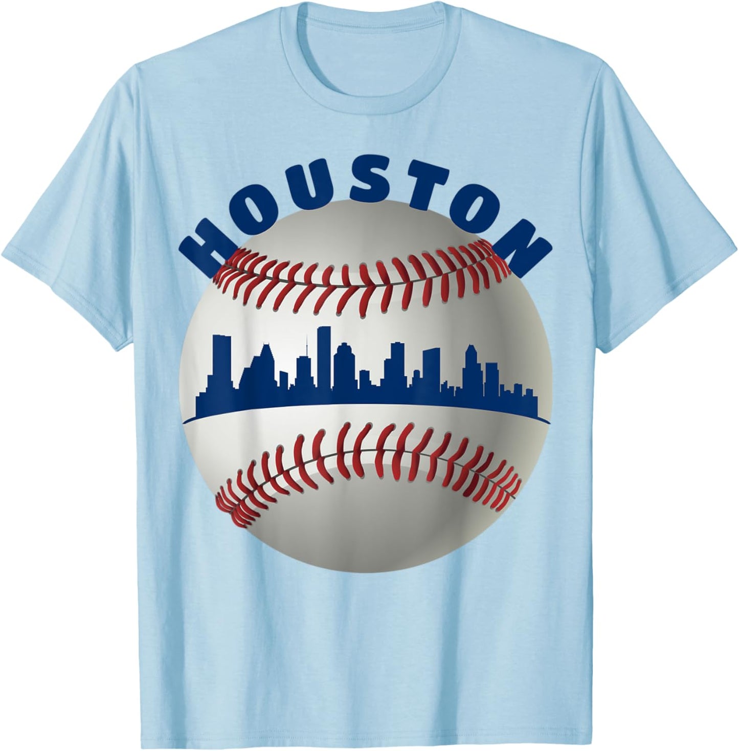 Houston Baseball Team: Fans of Space City Houston Baseball T-Shirt - T-Shirt | Light Blue