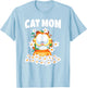 Garfield Cat Mom Flowers T-Shirt - T-Shirt | Light Blue