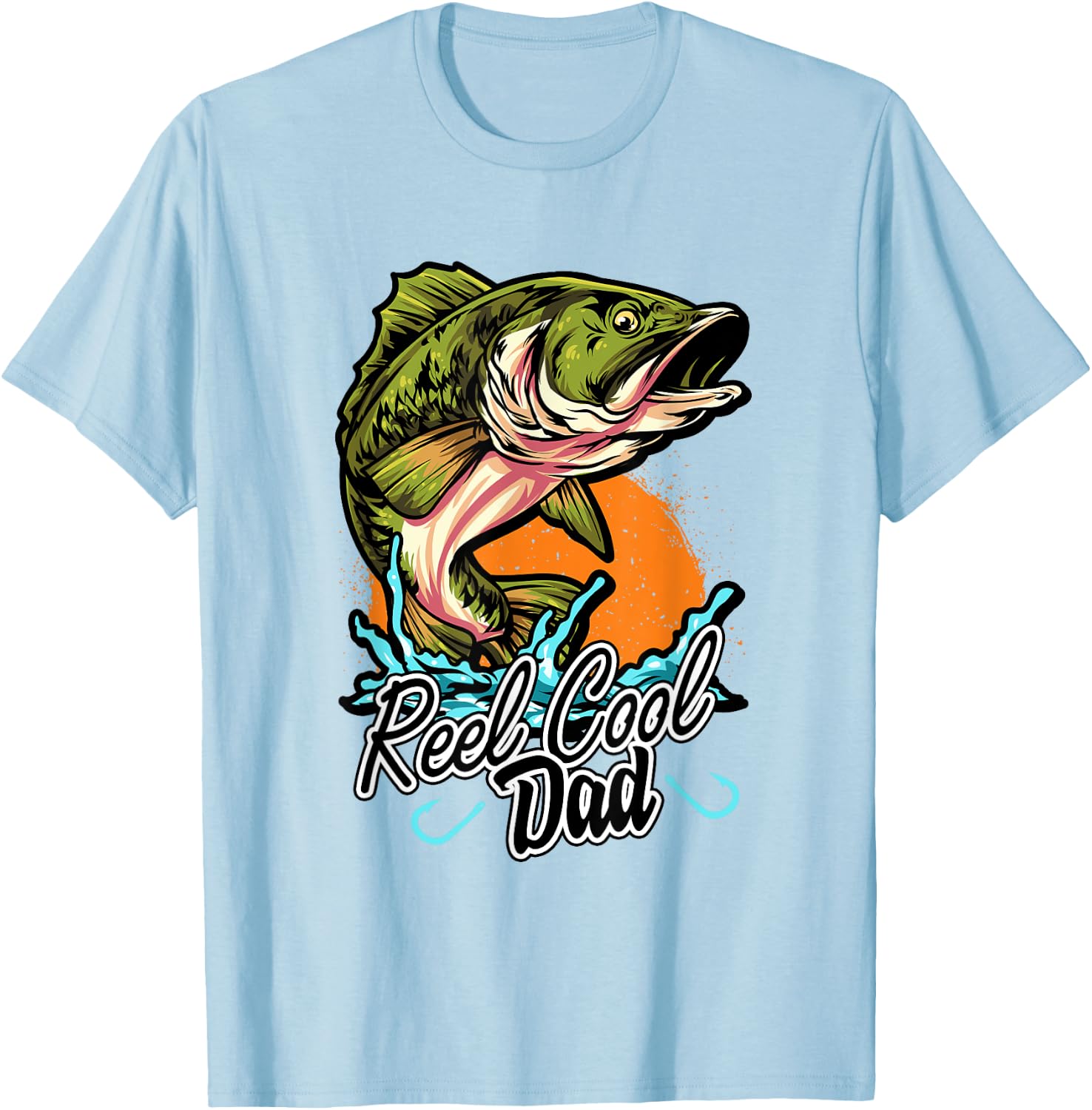Funny Reel Fishing Fish Fisherman Fathers Dad Angling Angler T-Shirt - T-Shirt | Light Blue