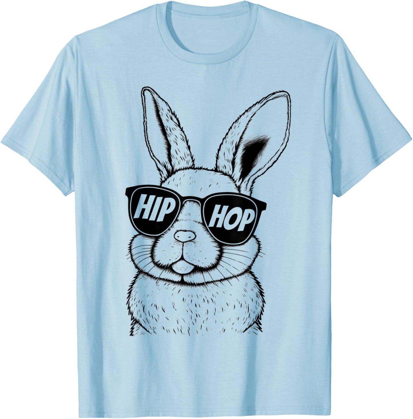 Hip Hop Bunny Face With Sunglasses for Boys Men Kids Easter T-Shirt - T-Shirt | Light Blue