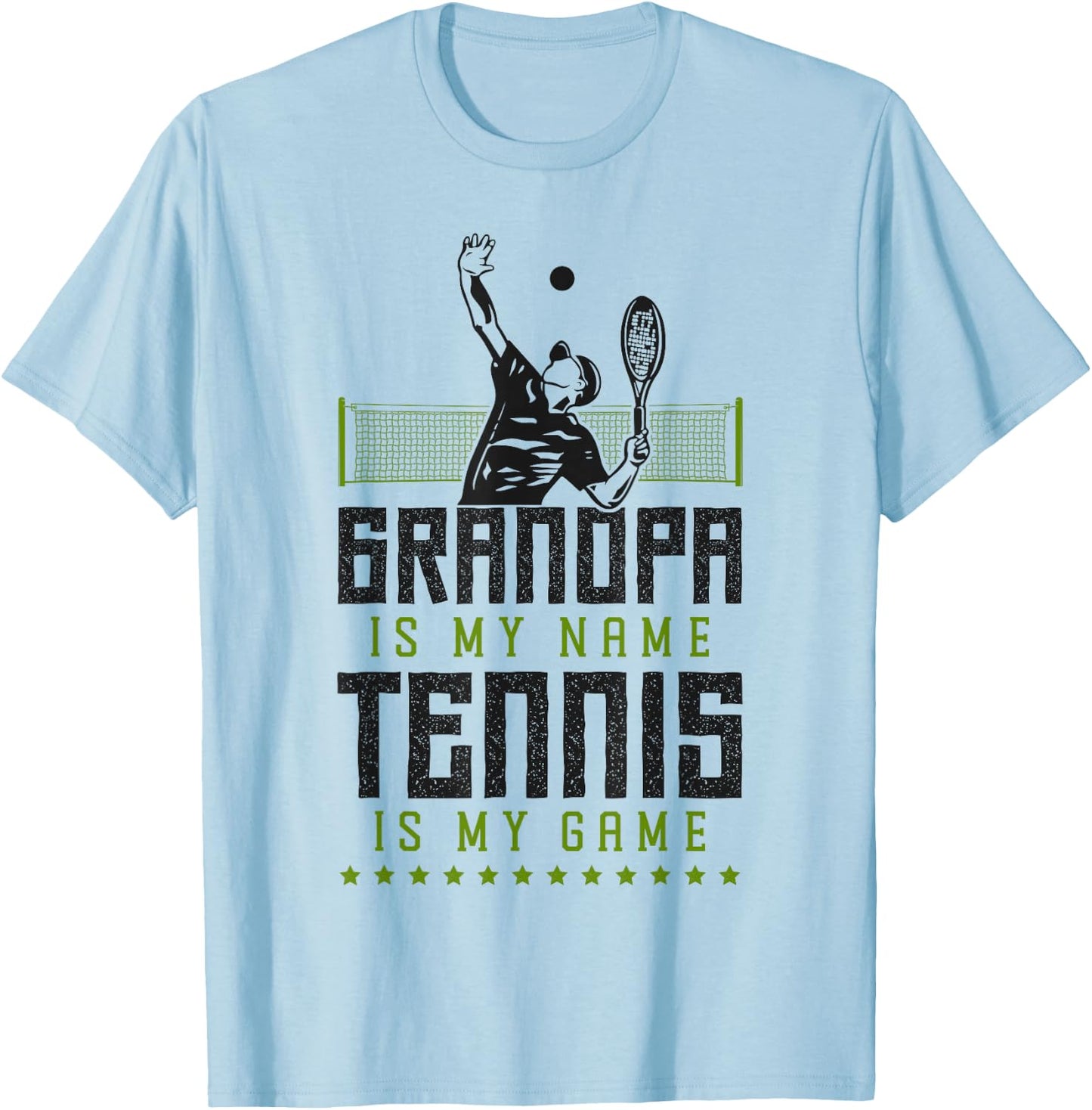 Funny Tennis Player Racket Grandpa Grandpa Is My Name Tennis T-Shirt - T-Shirt | Light Blue