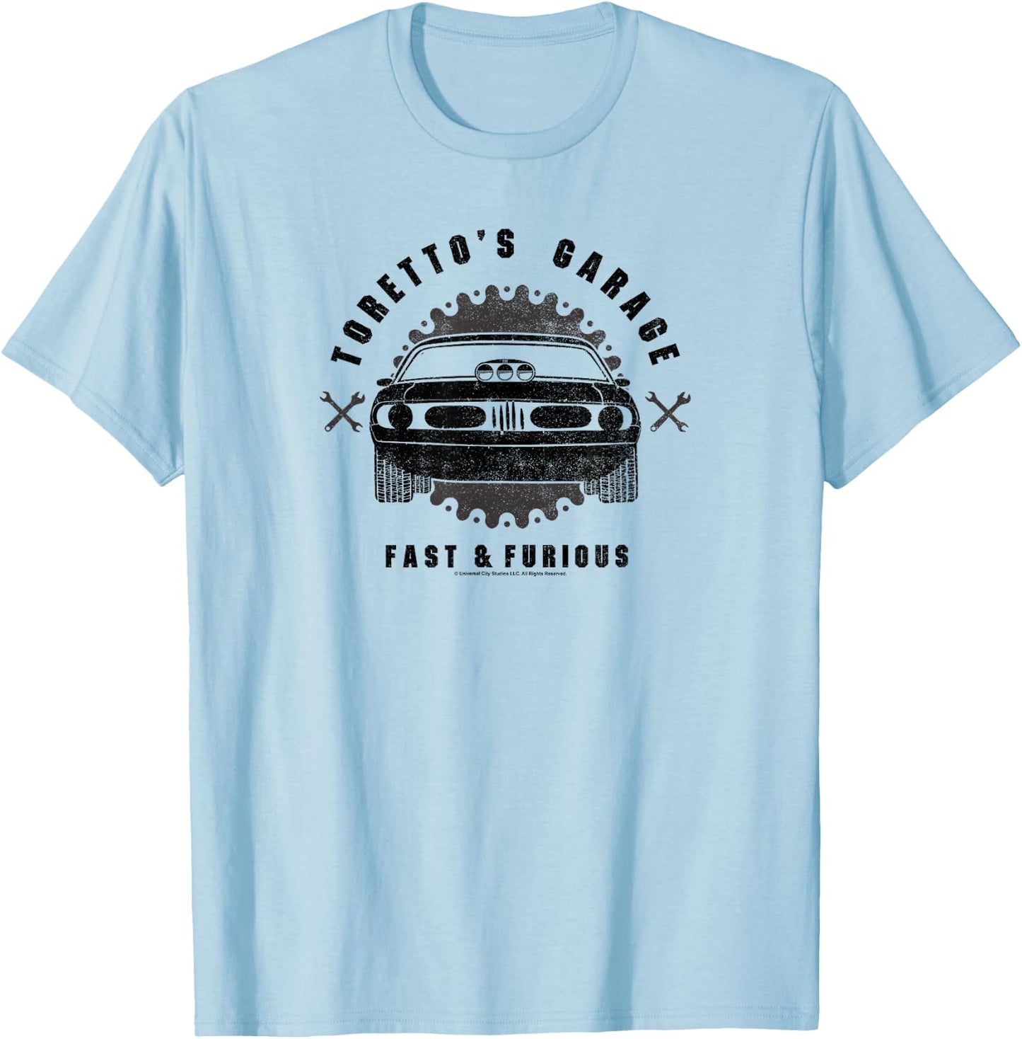 Fast & Furious Vintage Muscle Car Toretto's Garage T-Shirt - T-Shirt | Light Blue