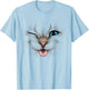 cute cat face blue eyes wink smiling for lover kitten Kitty T-Shirt - T-Shirt | Light Blue