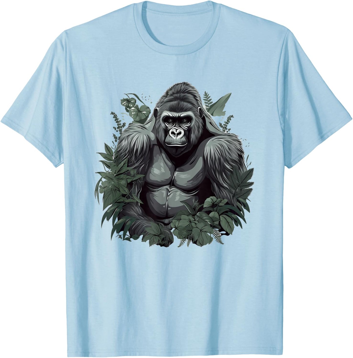 Gorilla Art Women Kids Primate Gorilla Lover T-Shirt - T-Shirt | Light Blue