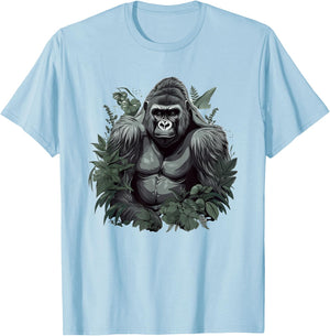 Gorilla Art Women Kids Primate Gorilla Lover T-Shirt - T-Shirt | Light Blue