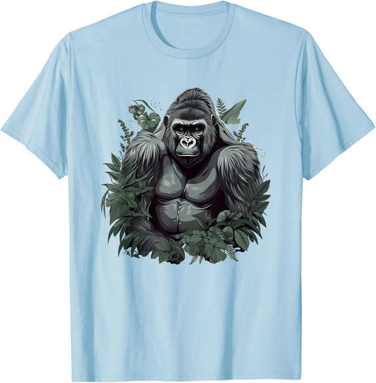 Gorilla Art Women Kids Primate Gorilla Lover T-Shirt - T-Shirt | Light Blue