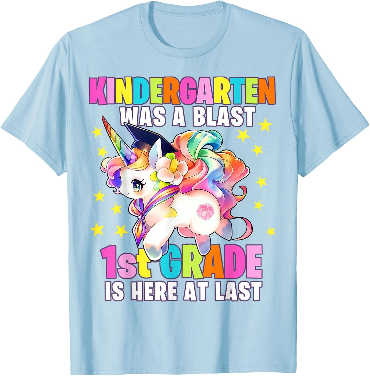Kindergarten Graduation Unicorn Kindergarten Graduate Girls T-Shirt - T-Shirt | Light Blue