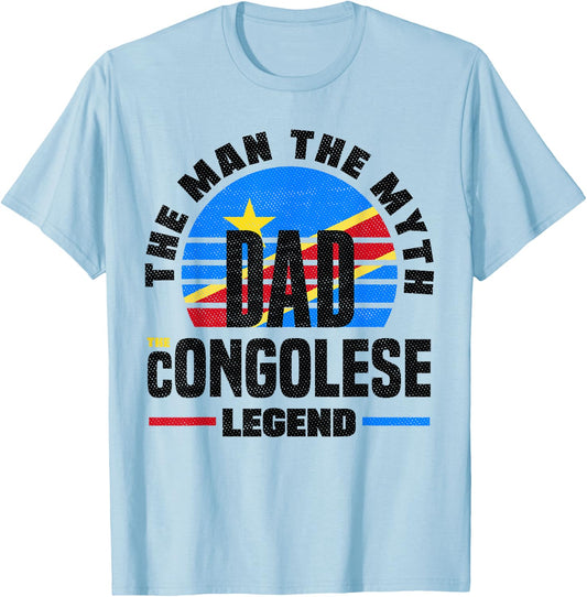Congolese DR Congo Congolese Flag Fathers Day T-Shirt - T-Shirt | Light Blue